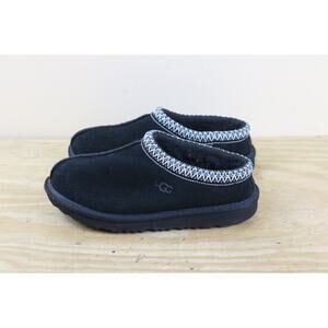 Ugg Slippers Kids 1 Black Suede Tasman II Shearling Lined Slip On Unisex Shoes